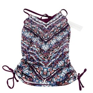 Athleta Marrakesh Side Scrunch Tankini 32D/DD Quick Dry Lycra UPF 50+ Swim Top